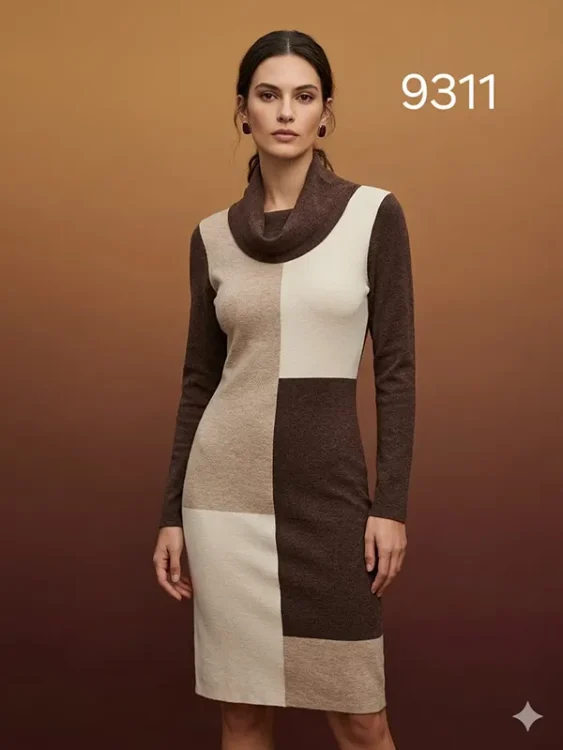 Vestido largo tonos otoñales
